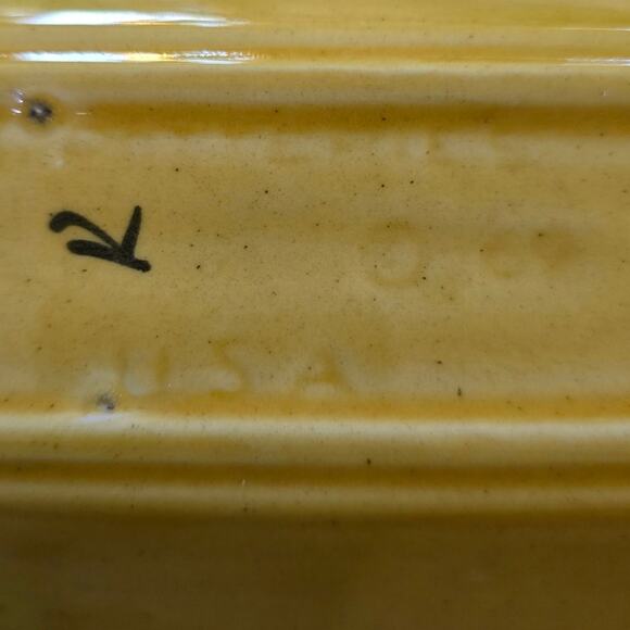 VTG Los Angeles Potteries Yellow Cracker Serving Dish #49 MCM Bread Tray 1969 - Picture 5 of 9